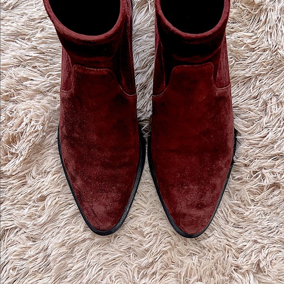 Alexander Wang Wine/Maroon Suede Ankle Boots EUC Size 40 (9.5US) - Picture 5 of 9